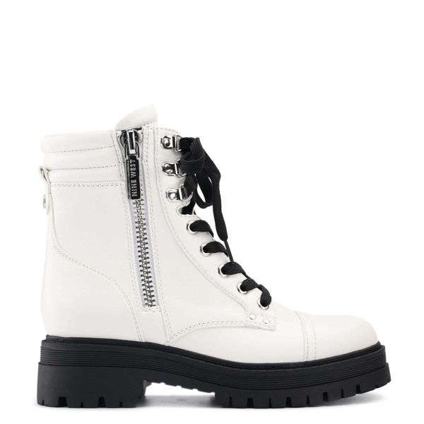Nine West Prinze Lug Sole White Ankle Boots | South Africa 30L42-4Y31